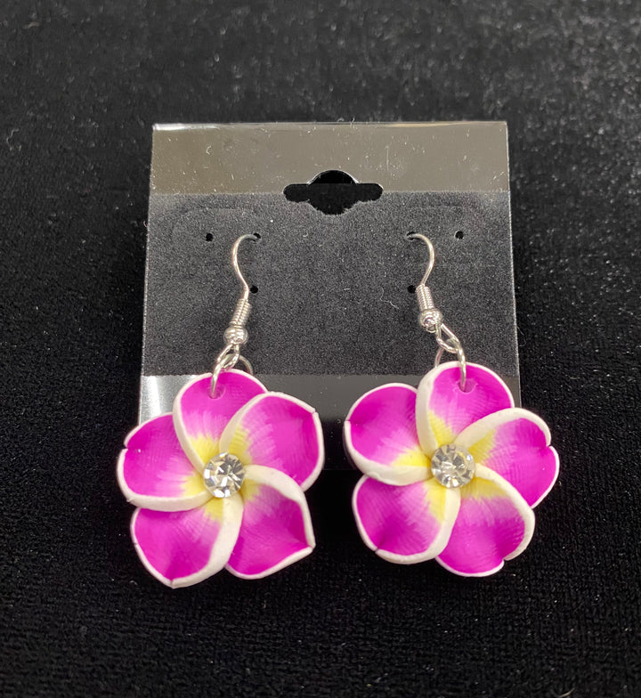 Plumeria Flower Dangling Earrings