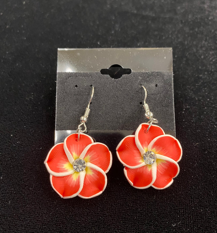 Plumeria Flower Dangling Earrings