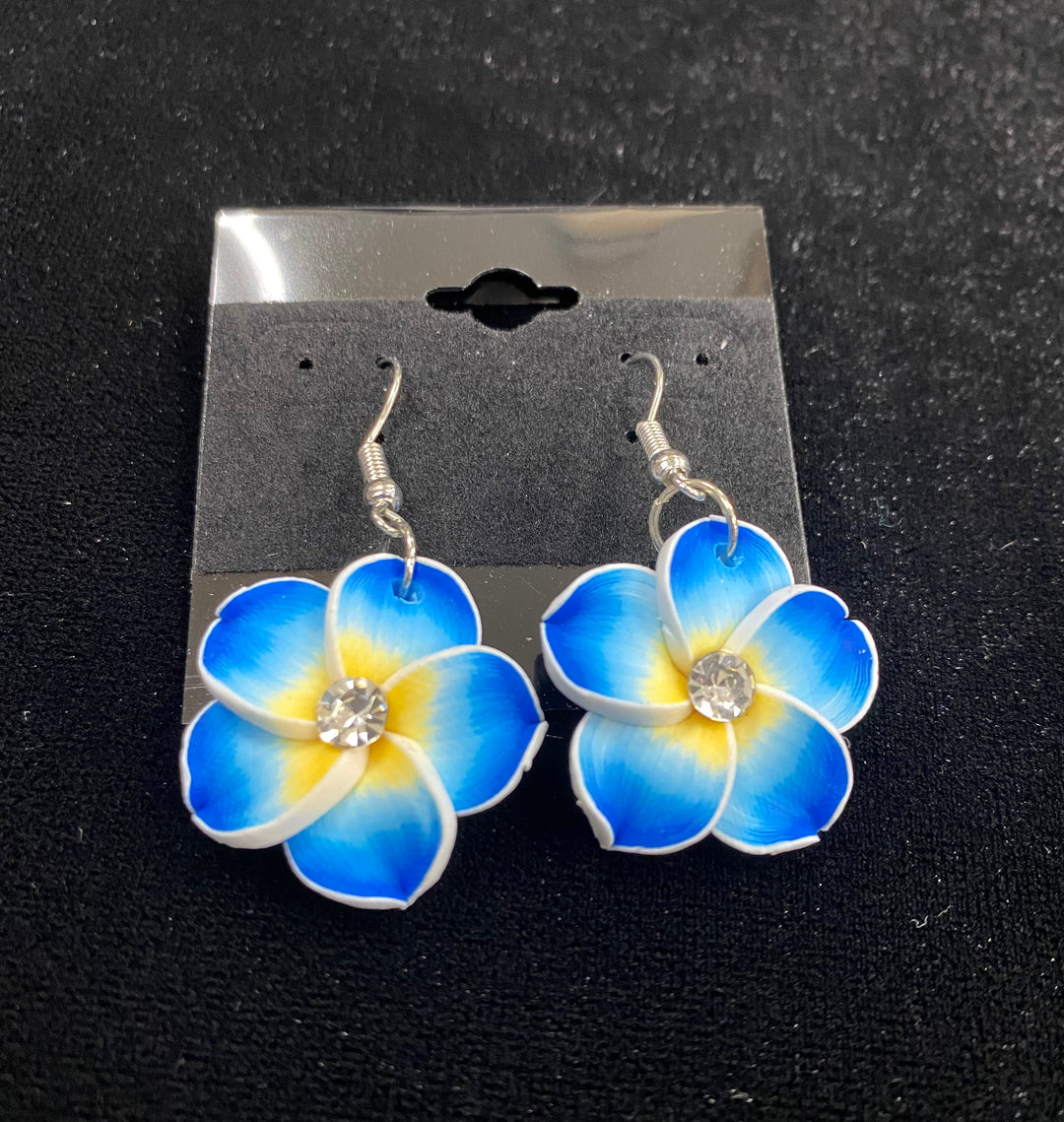 Plumeria Flower Dangling Earrings