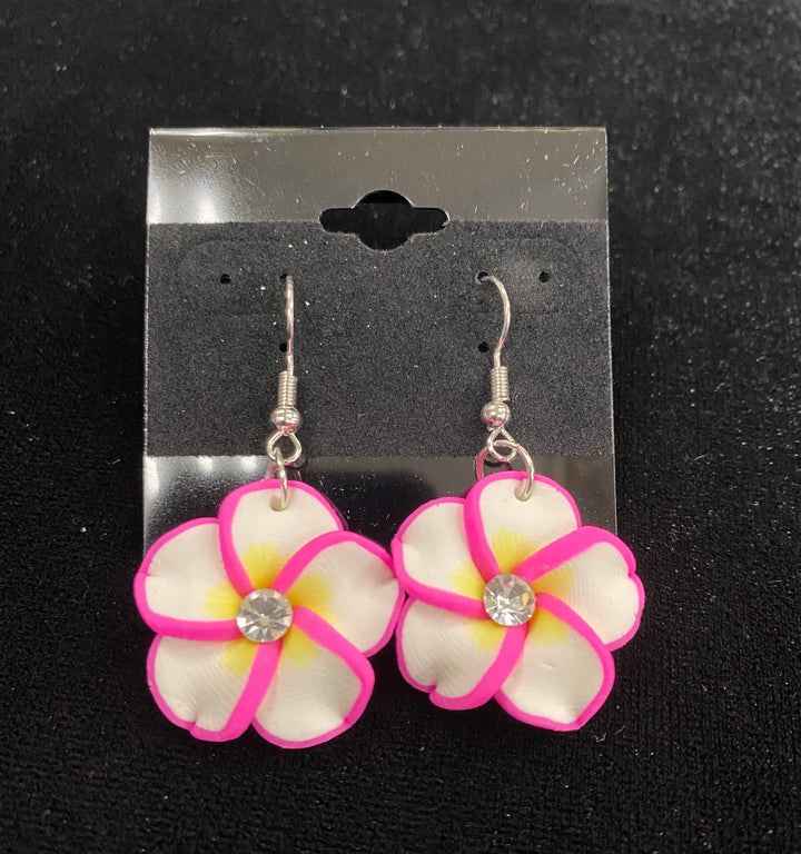 Plumeria Flower Dangling Earrings