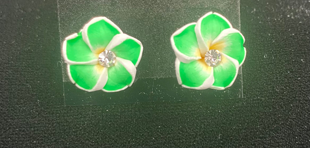 Plumeria Flower Post Earrings