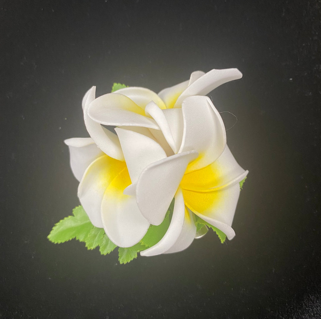 Triple Plumeria Flower Hair Clip