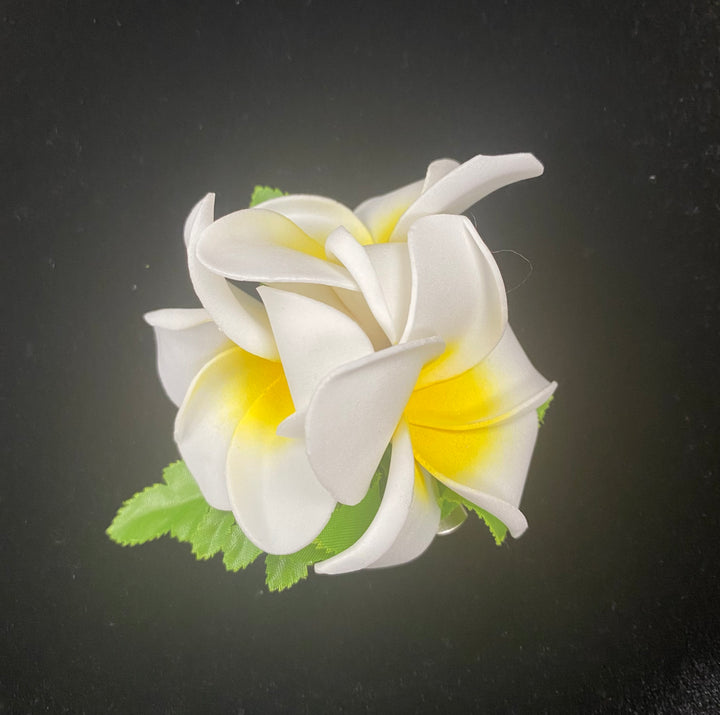 Triple Plumeria Flower Hair Clip