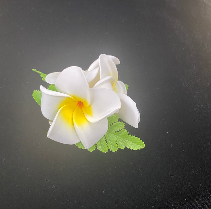 Triple Plumeria Flower Hair Clip